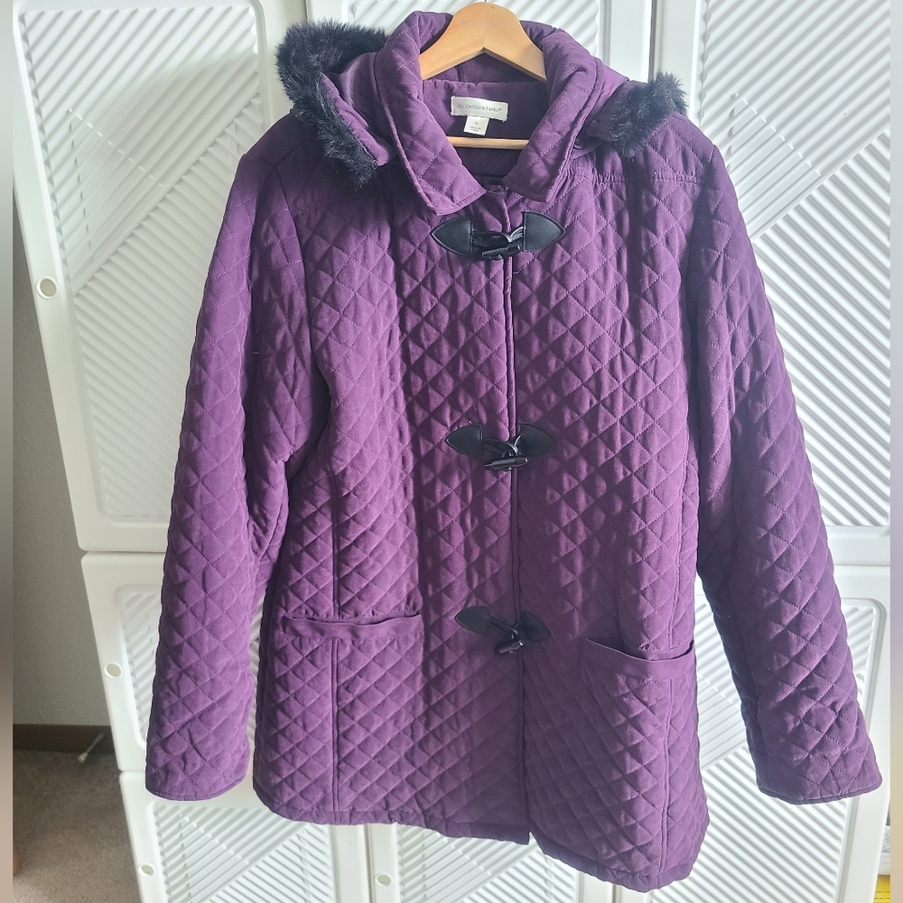 Quilted Coat Christpher & Banks Purple XL Quilted Style